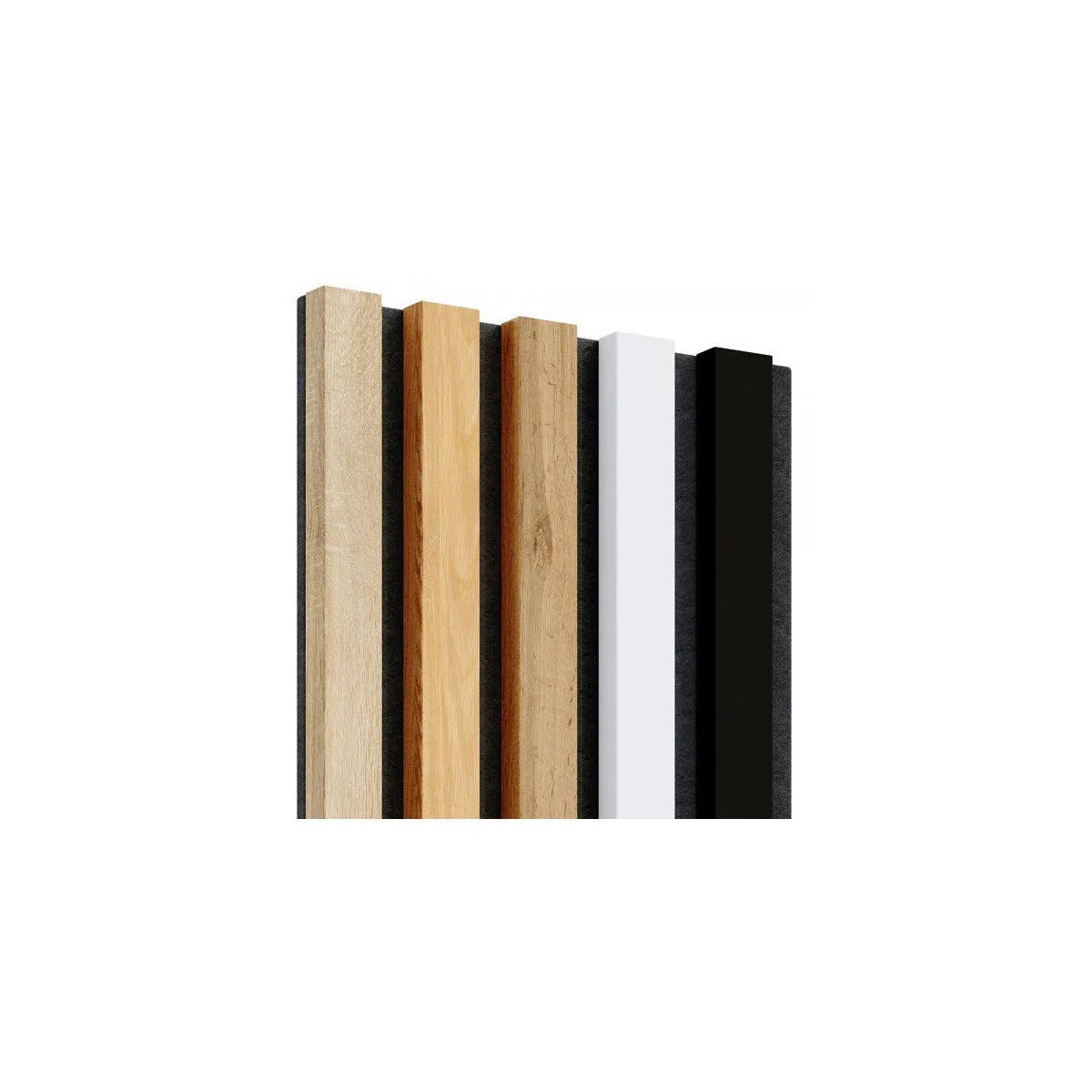 Wooden Acoustic Panels - Square OAK Wall Slats Sample on white background DecorMania.eu