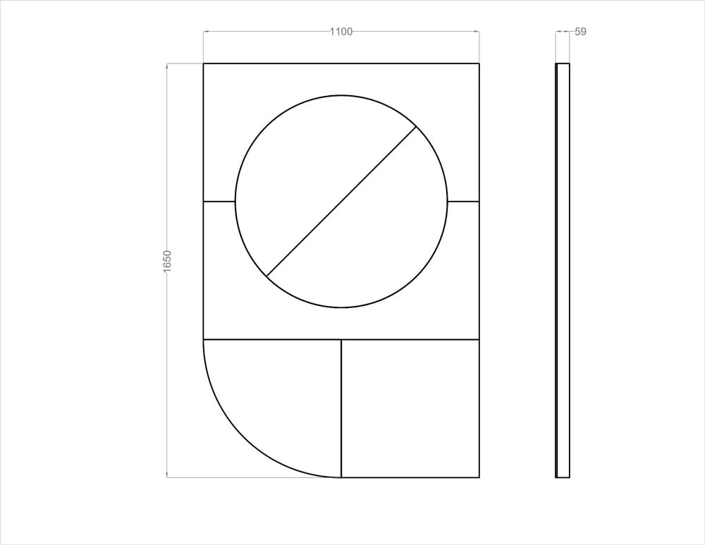 Acoustic Wall Art Panels FAN 3 dimensions on white background Decormania eu