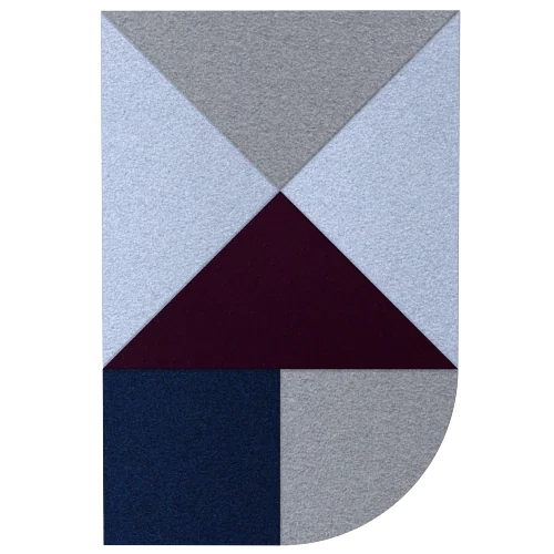 Acoustic Wall Art Panels FAN 4 plum swatch on white background Decormania eu