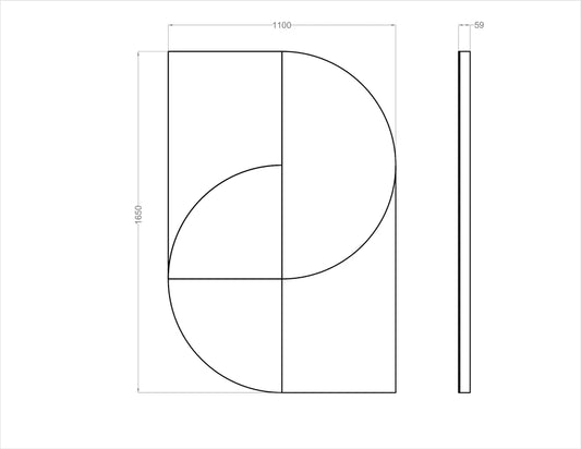 Acoustic Wall Art Panels FAN 5 dimensions Decormania eu