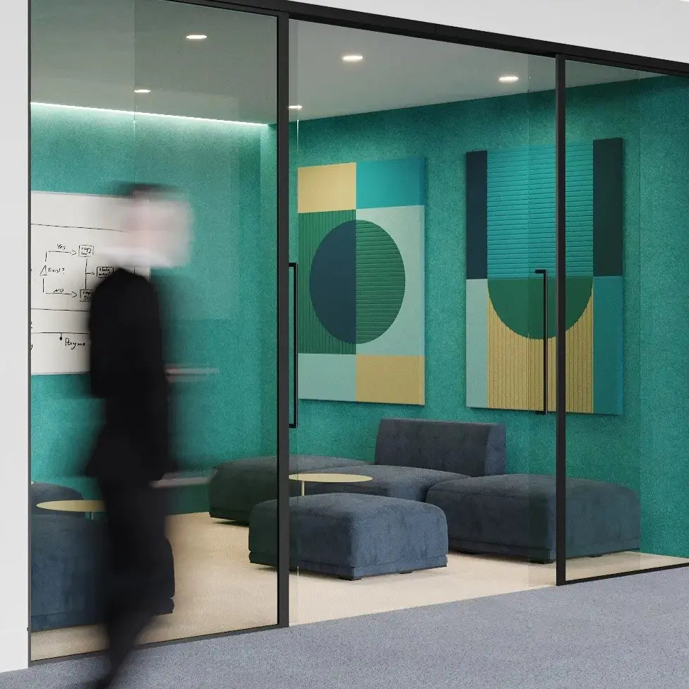 Acoustic Wall Art Panels RING 1 in teal interior Decormania eu 