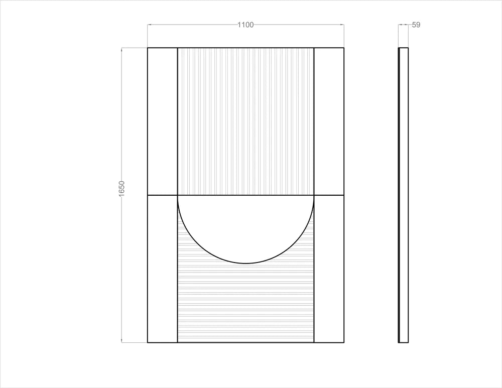 Acoustic Wall Art Panels RING 2 dimensions on white background Decormania eu