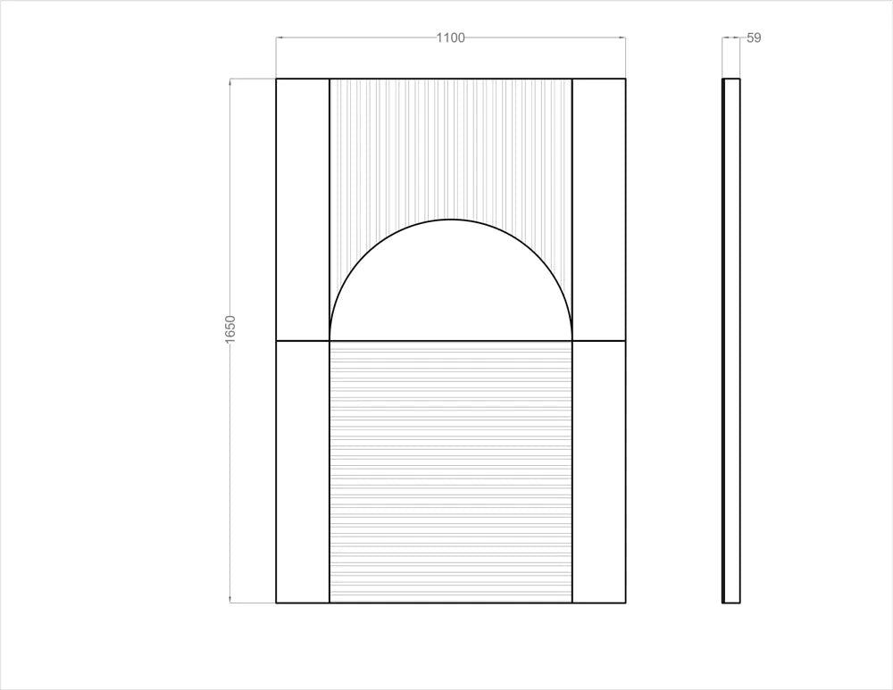 Acoustic Wall Art Panels RING 4 dimensions on white background Decormania eu