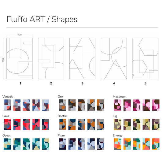 Acoustic Wall Art Panels SHAPES 1 design and colour chart Decormania eu