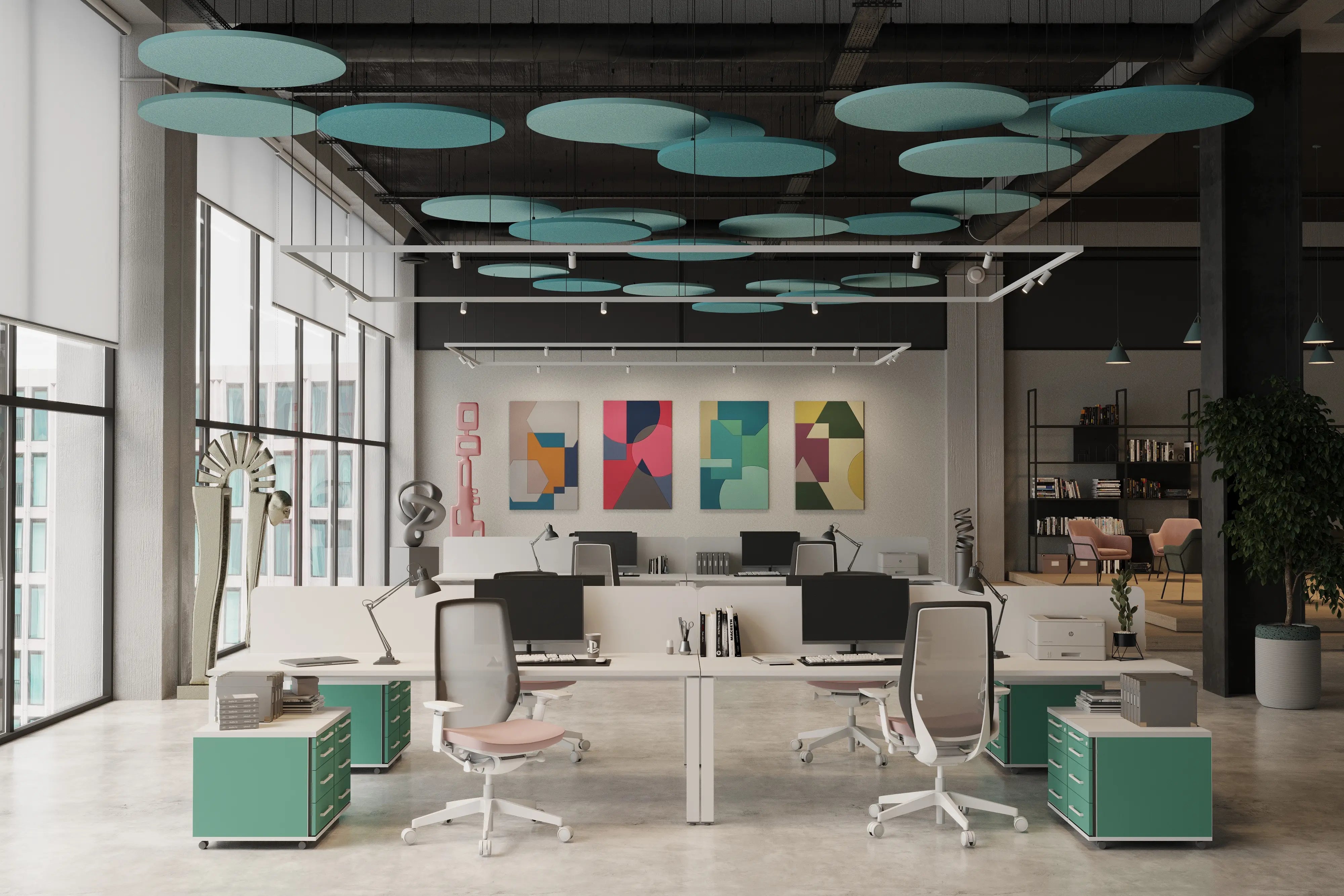 Acoustic Wall Art Panels SHAPES 5 in office interior Decormania eu