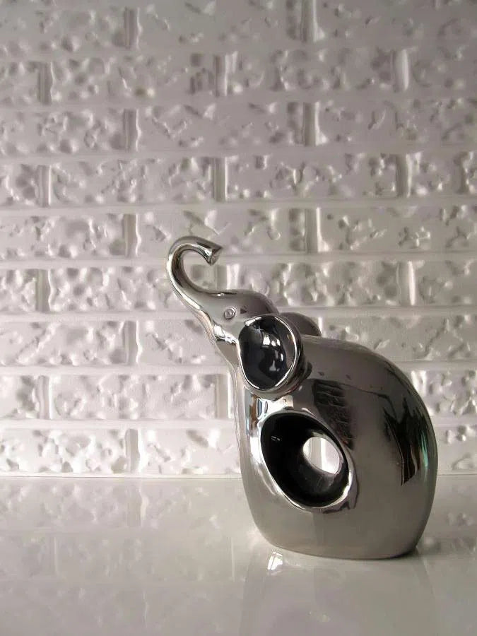 BRICK Polystyrene Wall Art – 3D Decorative Panels as white colour textured background with decor piece DecorMania.eu