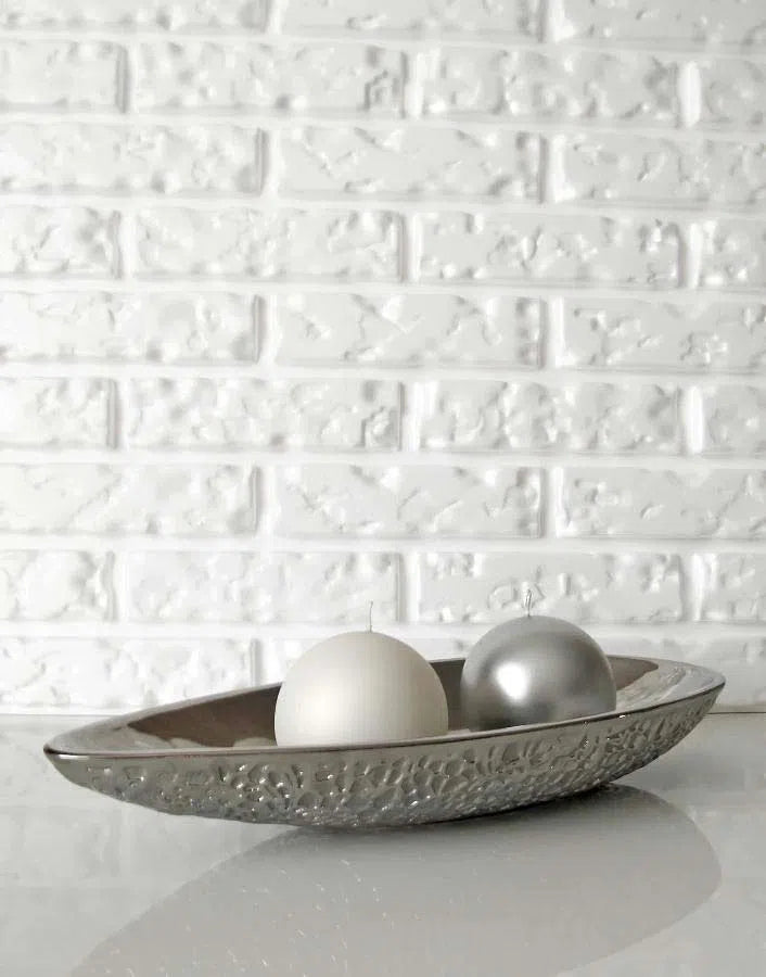 BRICK Polystyrene Wall Art – 3D Decorative Panels as white colour background DecorMania.eu