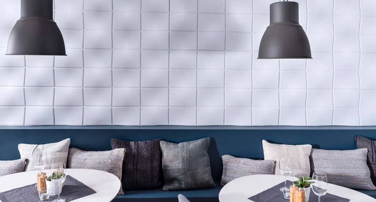 BUMP 3D Polyurethane Wall Art Panel in restaurant interior DecorMania.eu