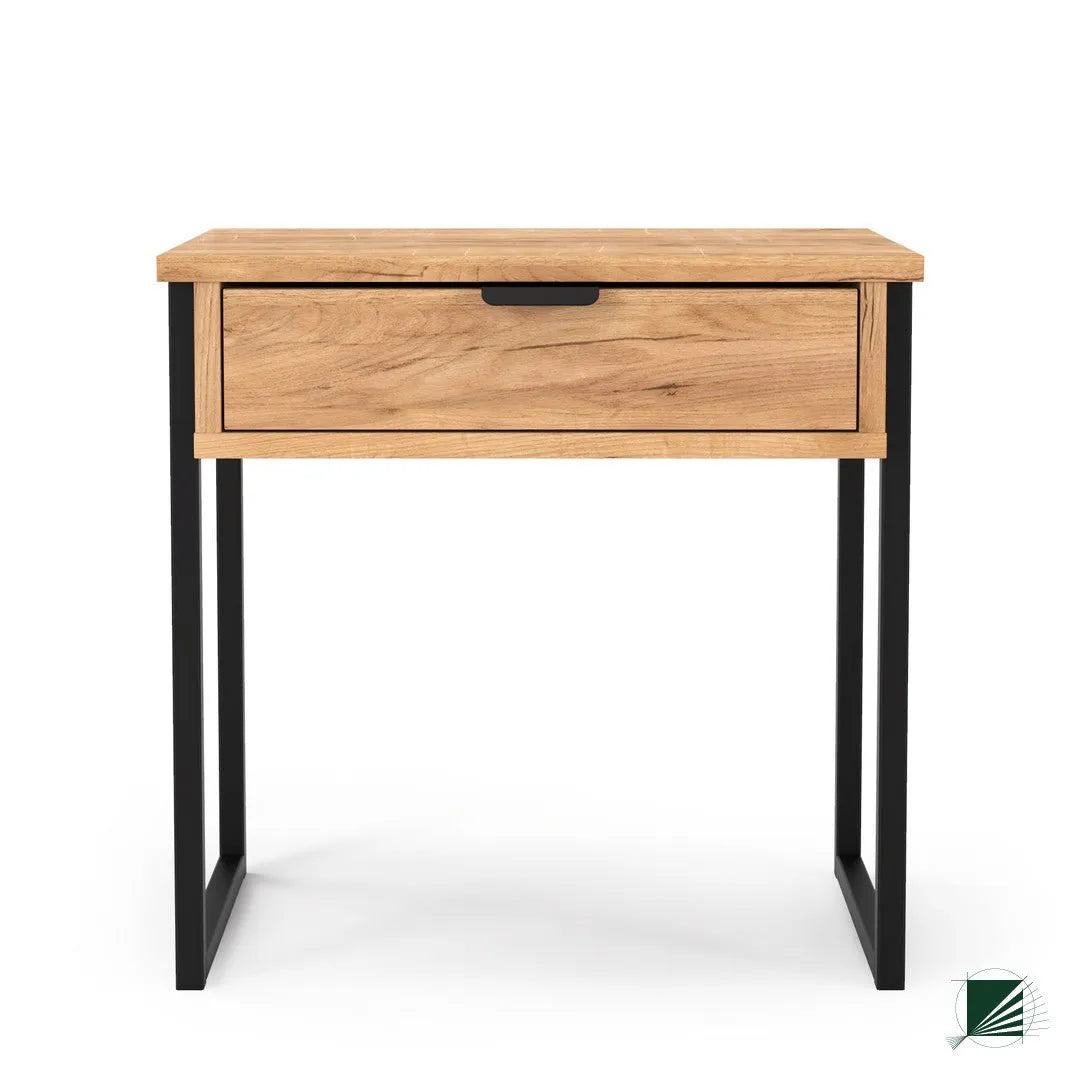 Bed Table LOFT Oak Black on white background DecorMania.eu