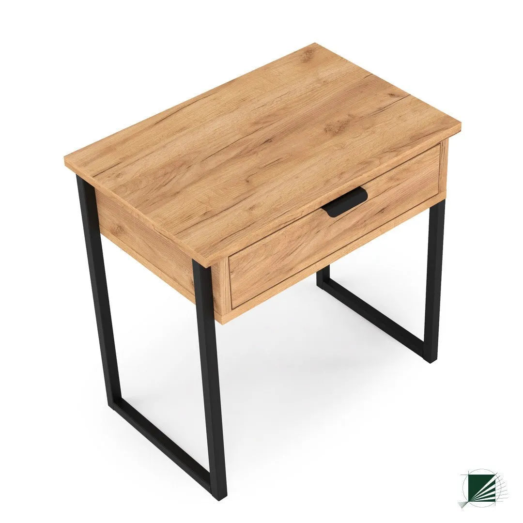 Bed Table LOFT Oak Black on white interior DecorMania.eu