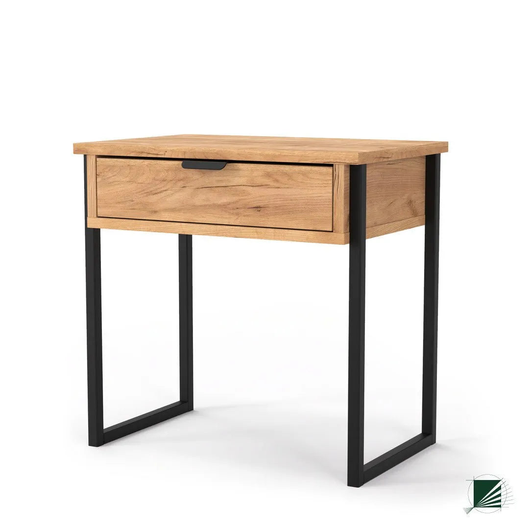 Bed Table LOFT Oak Black on white background DecorMania.eu