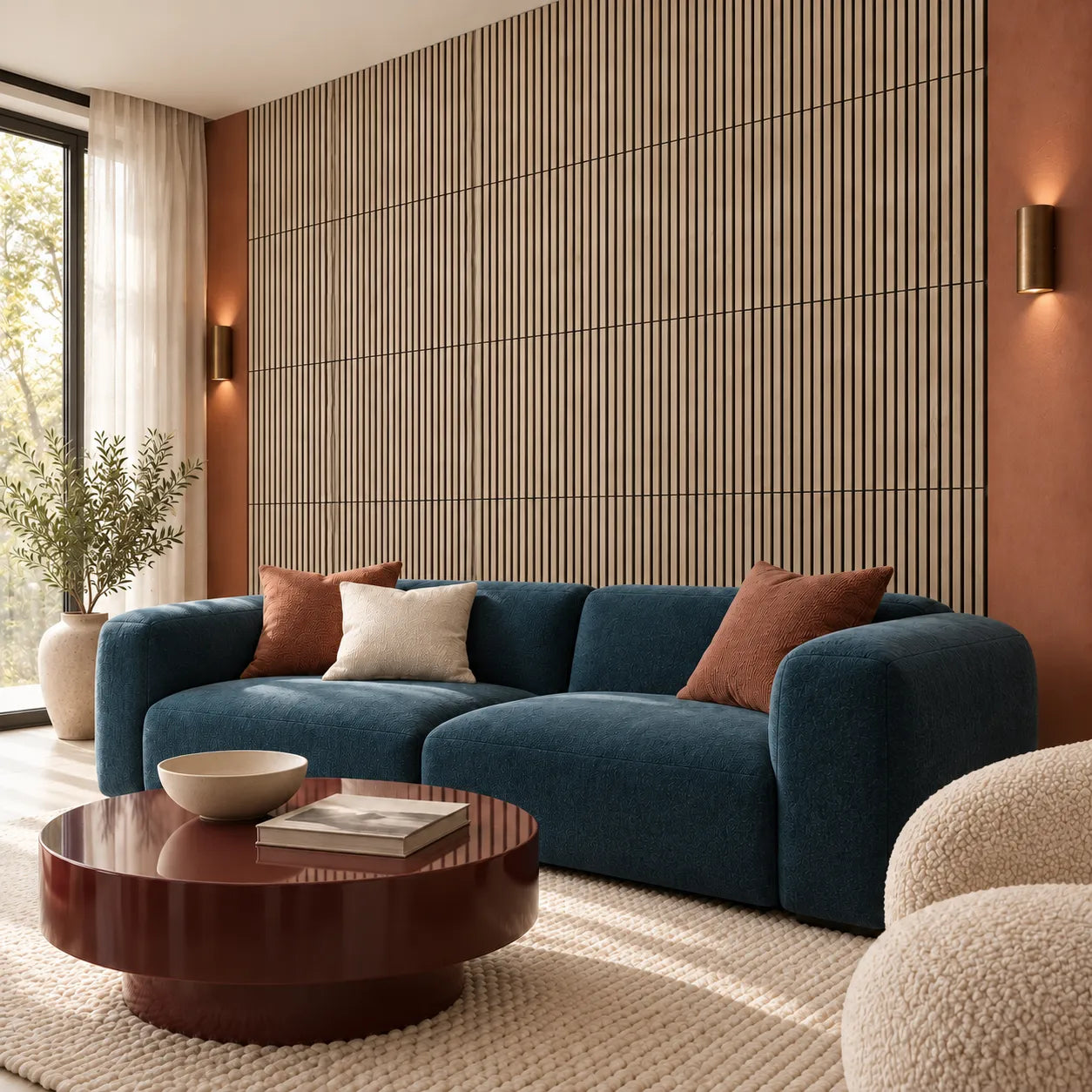  Angled interior view with Bleached Oak acoustic wall panels