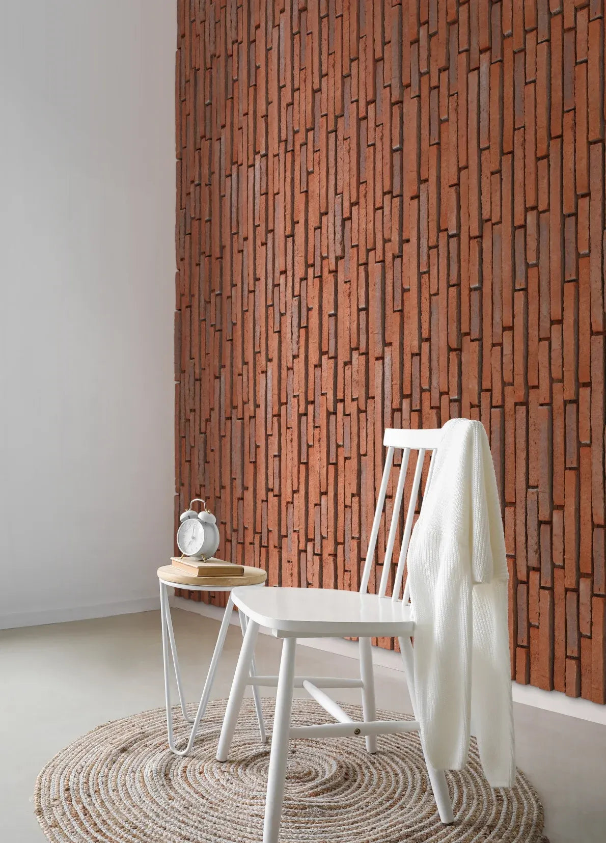 Brick Slips BRONX RED Concrete Interior & Exterior - Box in white intrior Decormania.eu