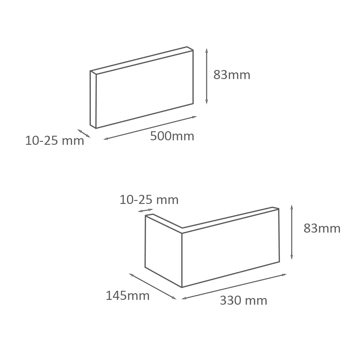 Brick Slips DUBLIN Concrete Interior & Exterior - box on white background Decormania.eu