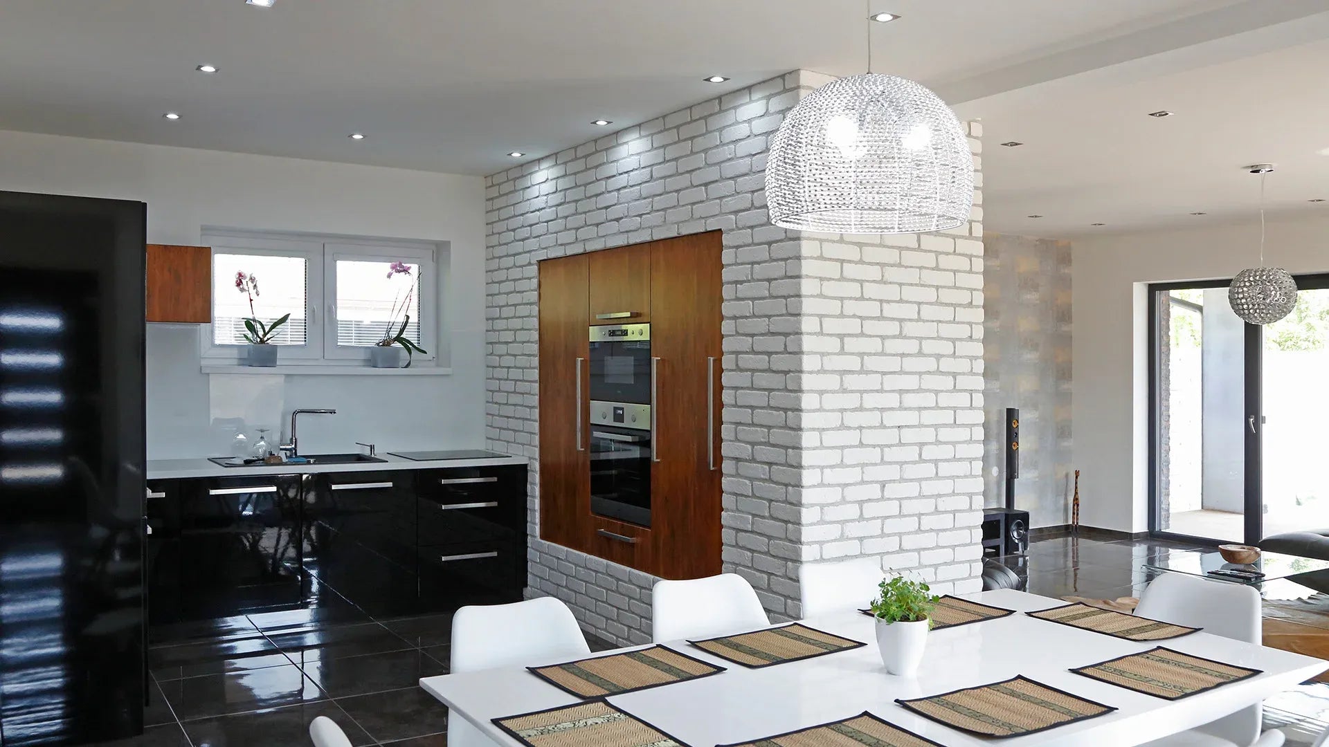 Brick Slips LOFT Gypsum Interior - box in kitchen interior Decormania.eu