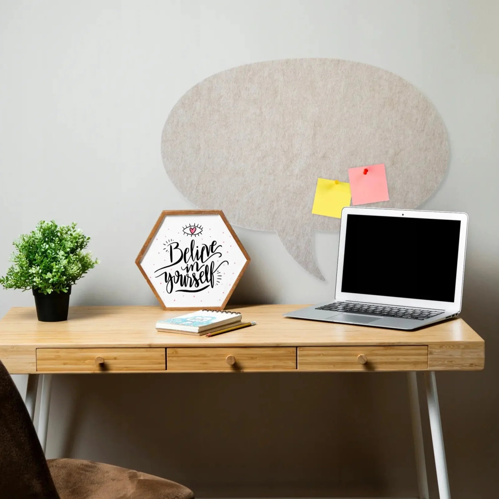 Bulletin Felt Pin Board - BUBBLE in office interior Decormania EU