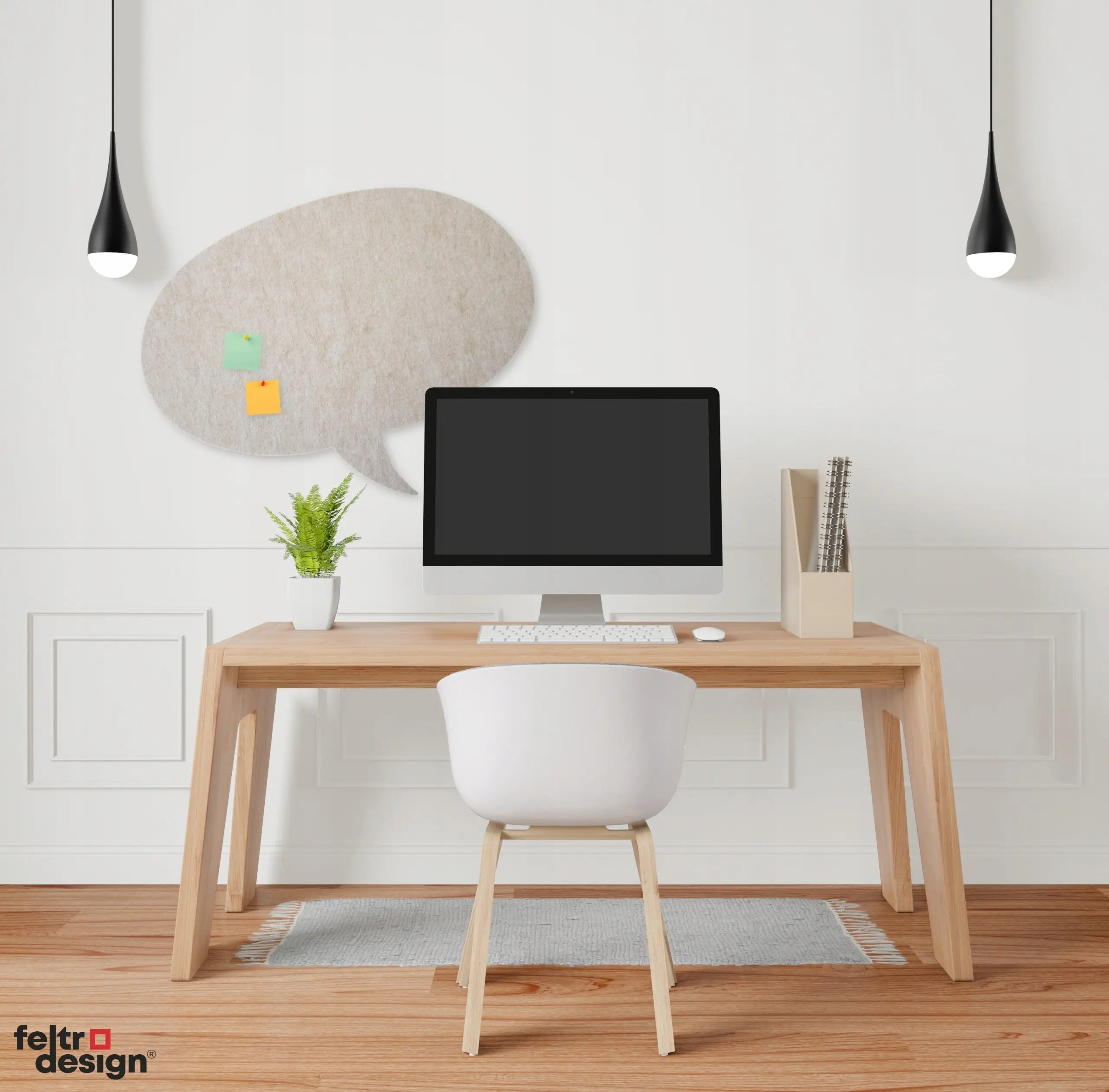 Bulletin Felt Pin Board - BUBBLE in office interior Decormania EU