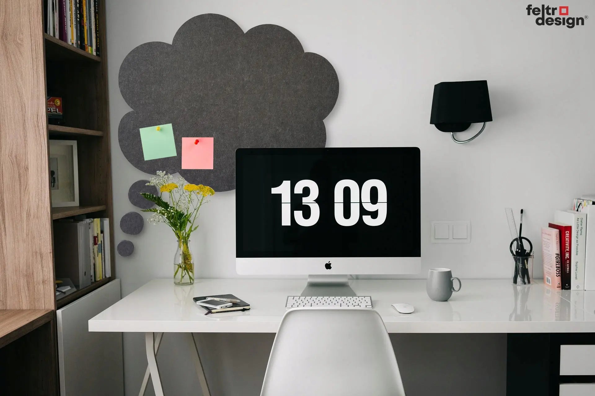 Bulletin Felt Pin Board - CLOUD in office interiorDecormania EU