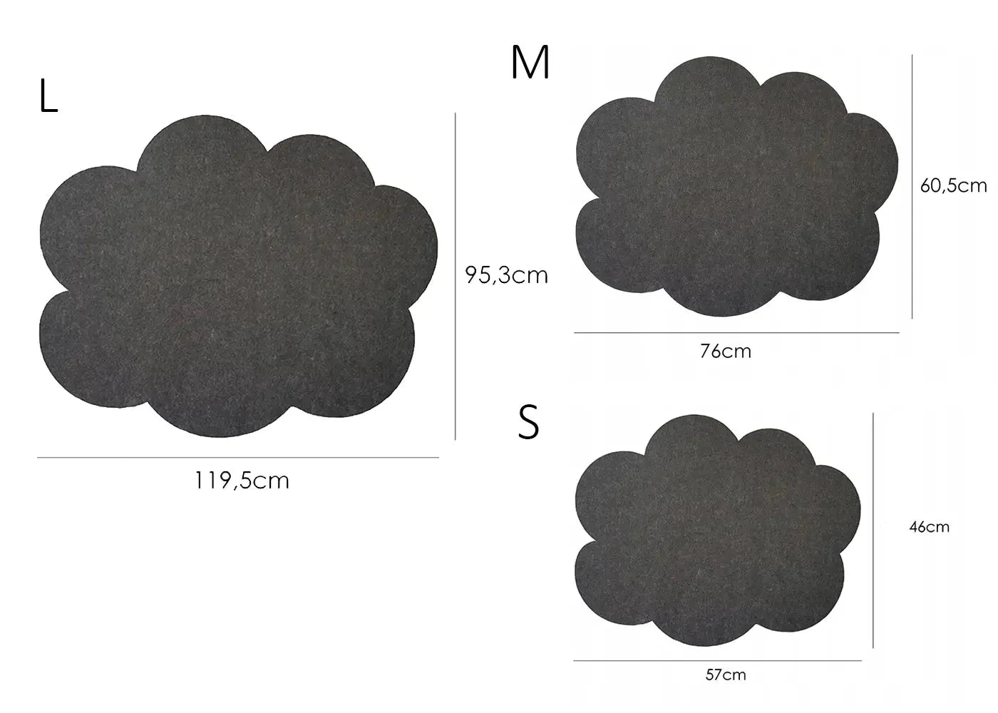 Bulletin Felt Pin Board - CLOUD dimensions Decormania EU