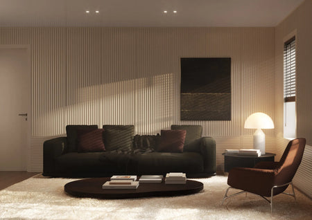 CANELE L 3D Polyurethane Wall Art Panel in light living room space DecorMania.eu