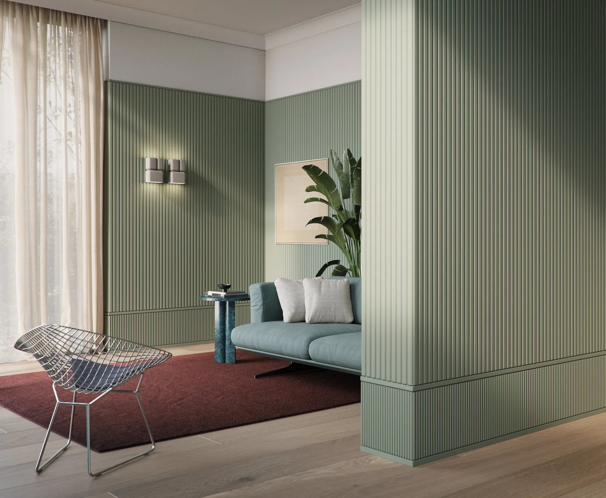 CANELE L 3D Polyurethane Wall Art Panel in living room interior DecorMania.eu