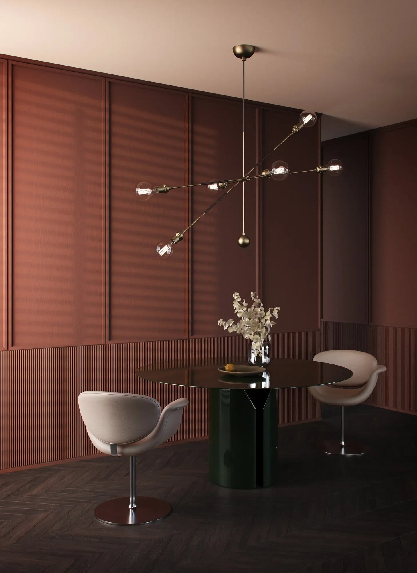 CANELÉ S3D Polyurethane Wall Art Panel in maroon interior DecorMania.eu