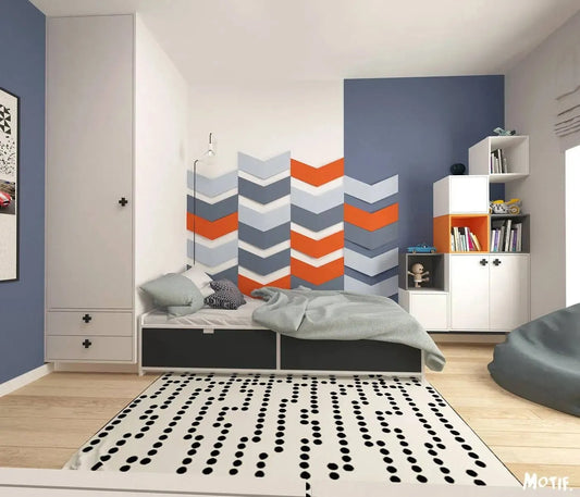 CHEVRON Acoustic Soft 3D Wall Panel in bedroom interior Decormania.eu