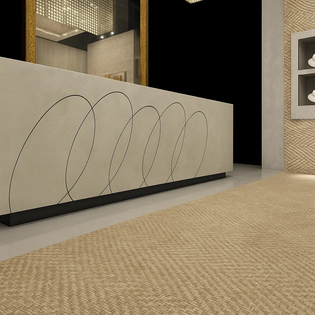 CONCREO® Faux Concrete Decorative Panels - Natural Old Looking in reception interior Decormania eu