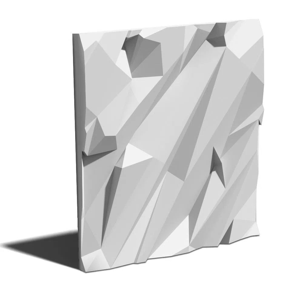 CRUSHED ROCK Gypsum 3D Wall Panels on white background DecorMania.eu