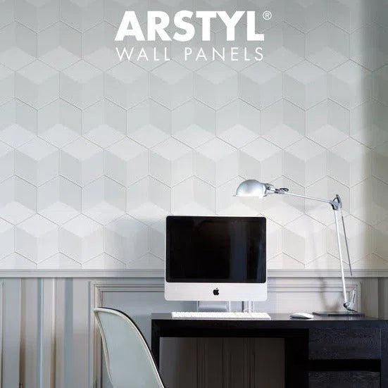 CUBE 3D Polyurethane Wall Art Panel in office interior DecorMania.eu