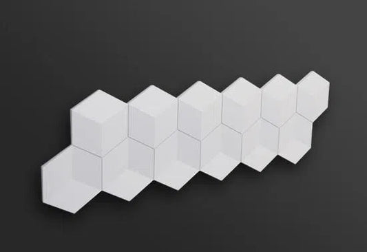 CUBE 3D Polyurethane Wall Art Panel on grey background DecorMania.eu