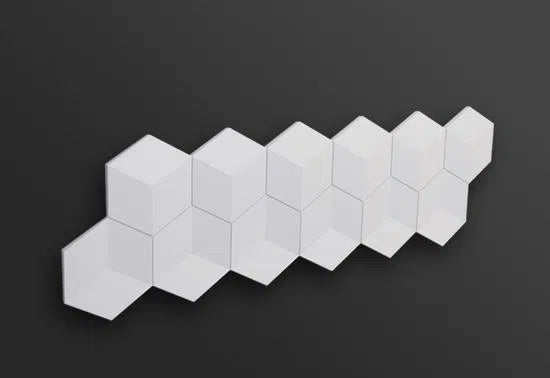 CUBE 3D Polyurethane Wall Art Panel on grey background DecorMania.eu