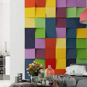 CUBIC Acoustic Soft 3D Wall Panel in colorful interior Decormania.eu