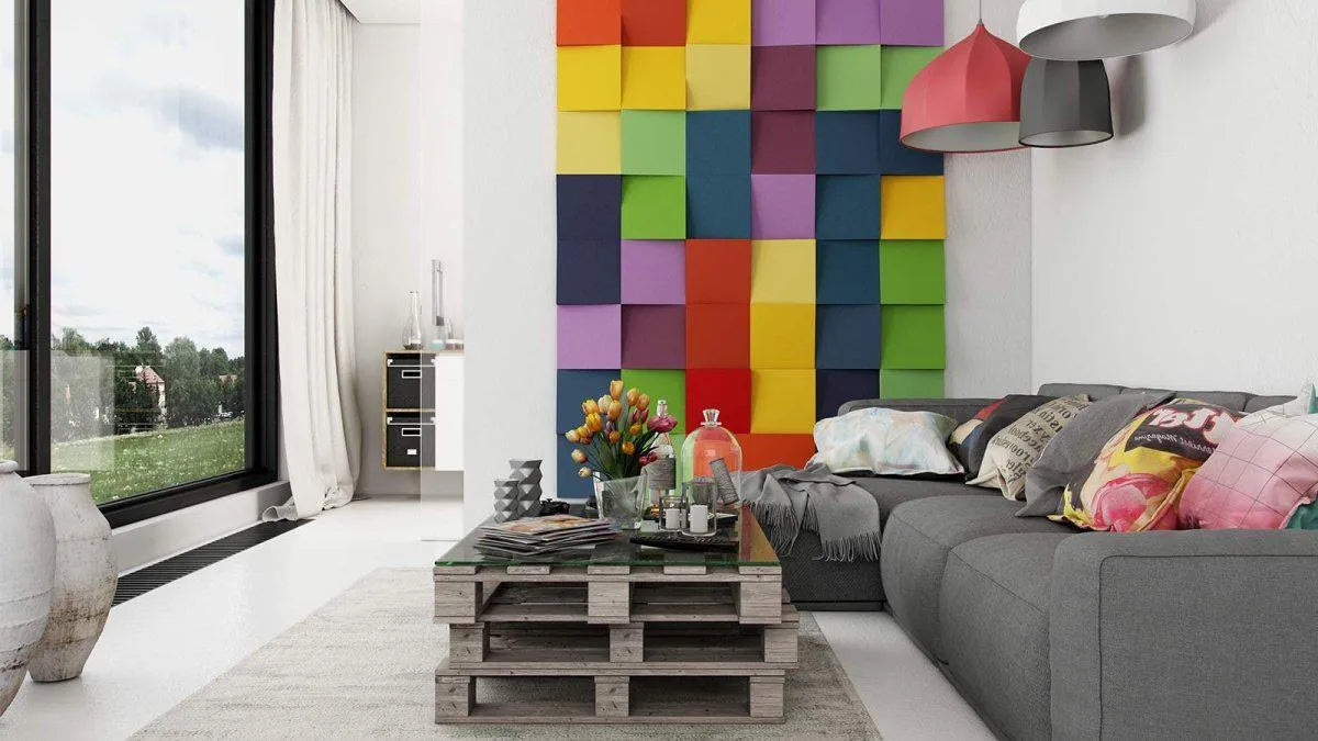 CUBIC Acoustic Soft 3D Wall Panel colorful accent wall Decormania.eu