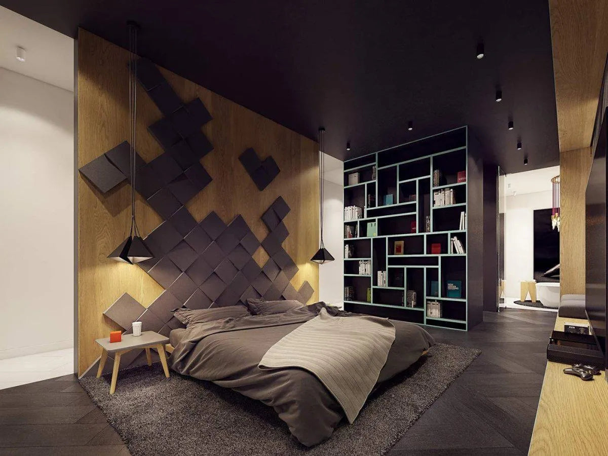 CUBIC Acoustic Soft 3D Wall Panel in bedroom interior Decormania.eu