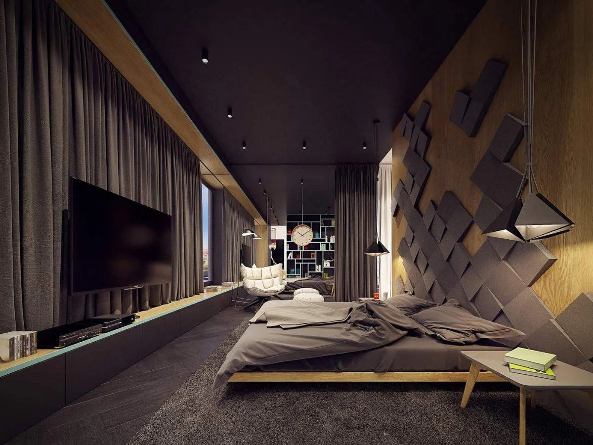 CUBIC Acoustic Soft 3D Wall Panel in bedroom interior Decormania.eu