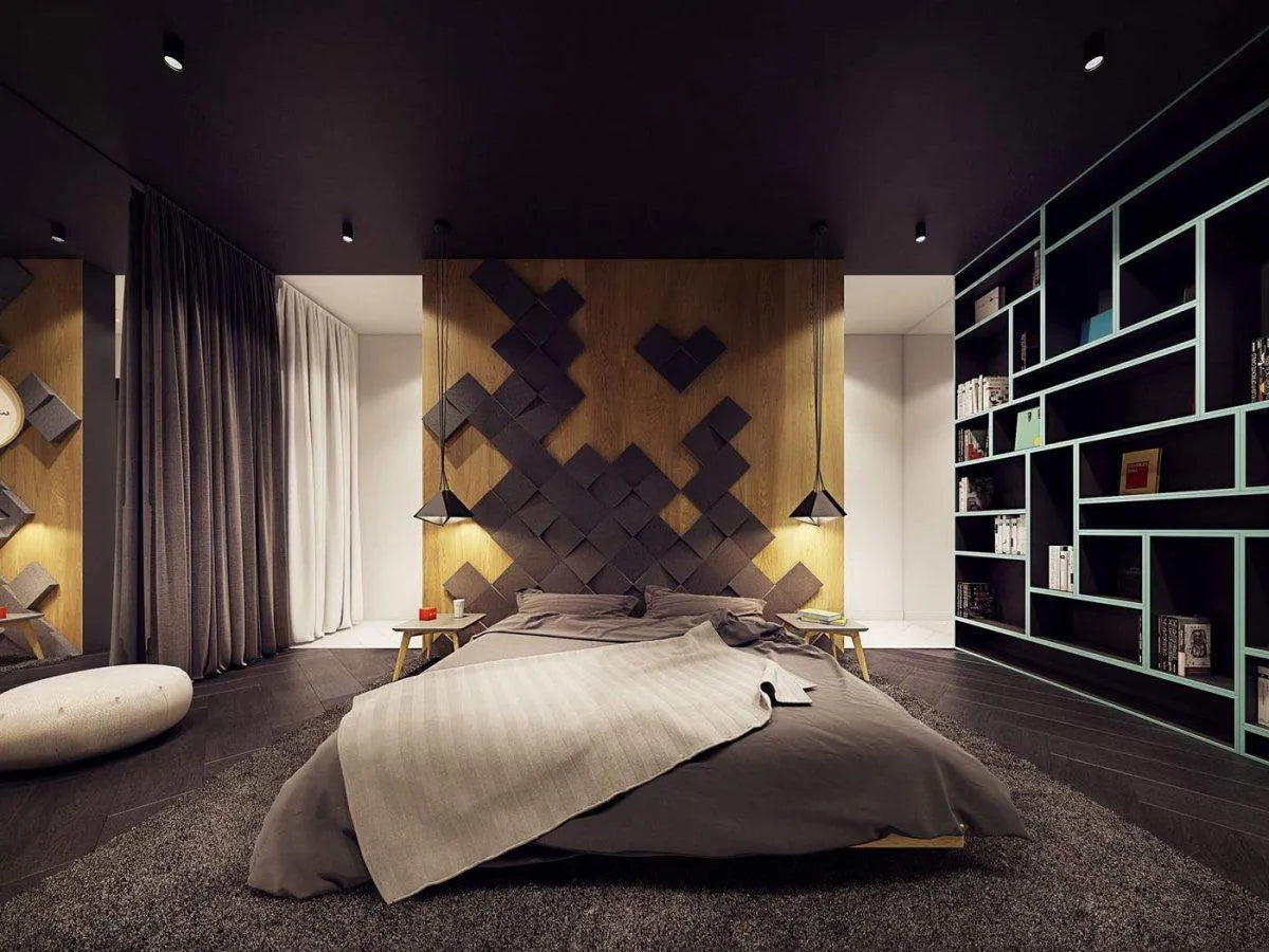 CUBIC Acoustic Soft 3D Wall Panel in bedroom interior Decormania.eu