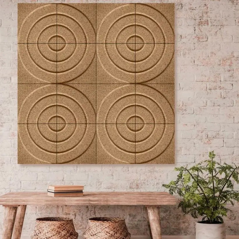 CURVES 3D Cork Acoustic Wall Panels - box of 4 wall decor DecorMania.eu