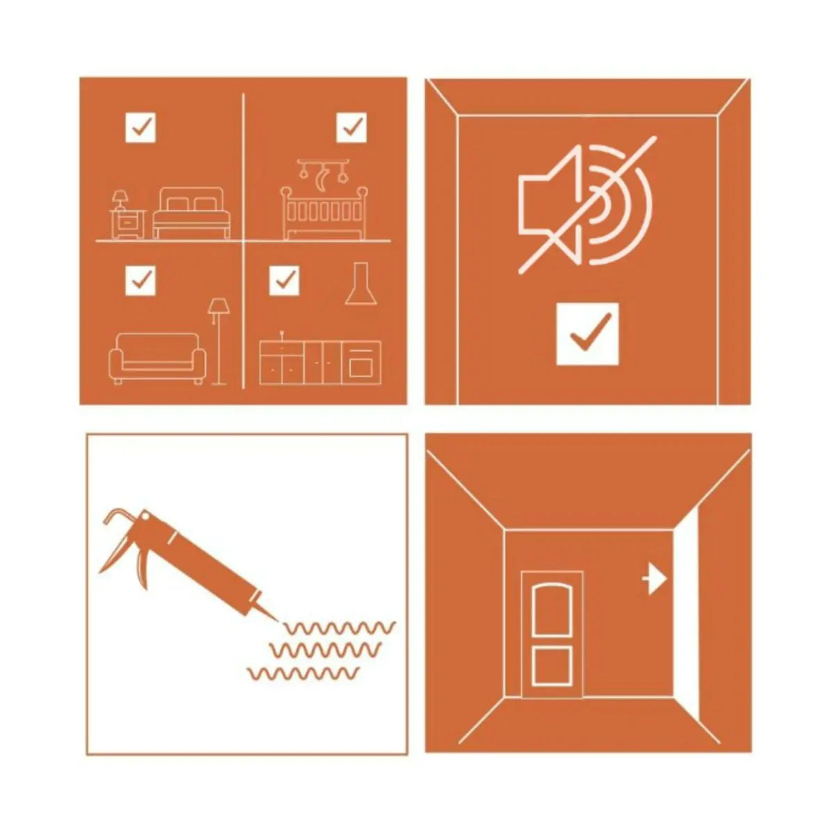 CURVES 3D Cork Acoustic Wall Panels - box of 4 instructions on white background DecorMania.eu