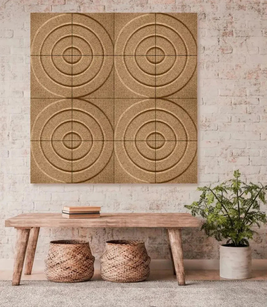 CURVES 3D Cork Acoustic Wall Panels - box of 4 decor DecorMania.eu