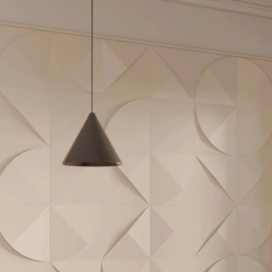 CURVE 3D Polyurethane Wall Art Panel beige accent wall cropped Decormania.eu