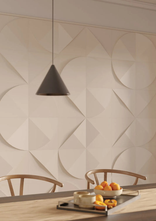 CURVE 3D Polyurethane Wall Art Panel beige accent wall Decormania.eu