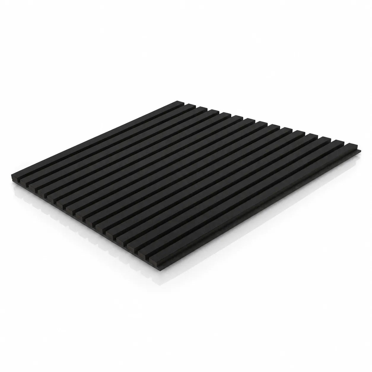 60 x 60 cm Charcoal acoustic slat panel on white background
