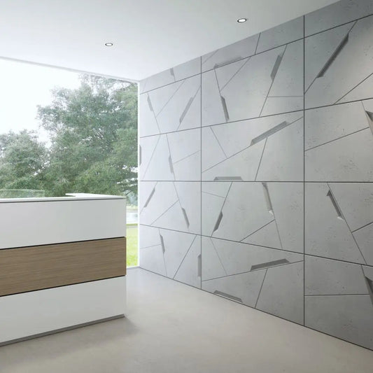 Concrete Adhesives & Accessories Eco Elastic Adhesive panels mounted to the wall Decormania UK