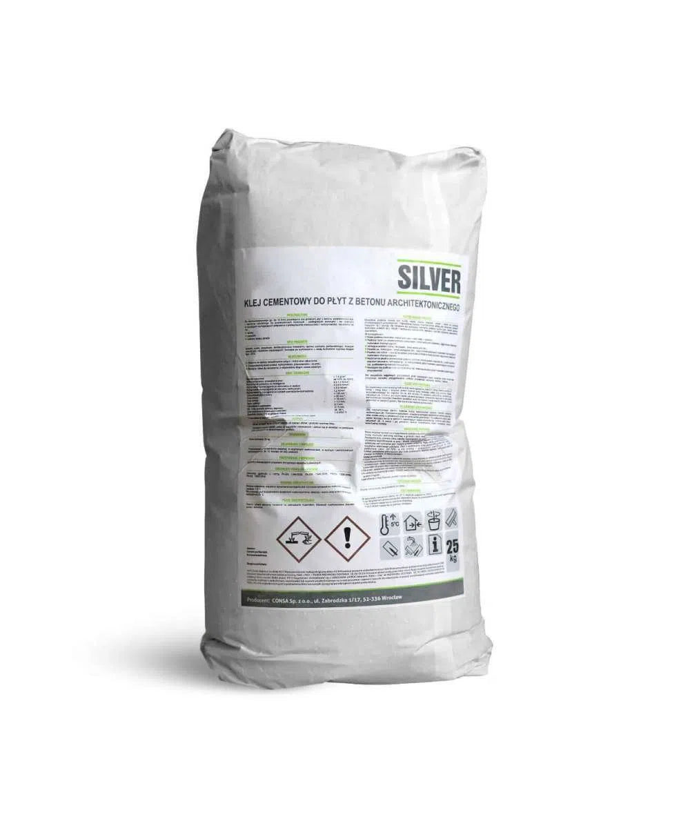 Concrete SILVER Adhesive 25 kg Concrete Adhesives & Accessories on white background - DecorMania.eu