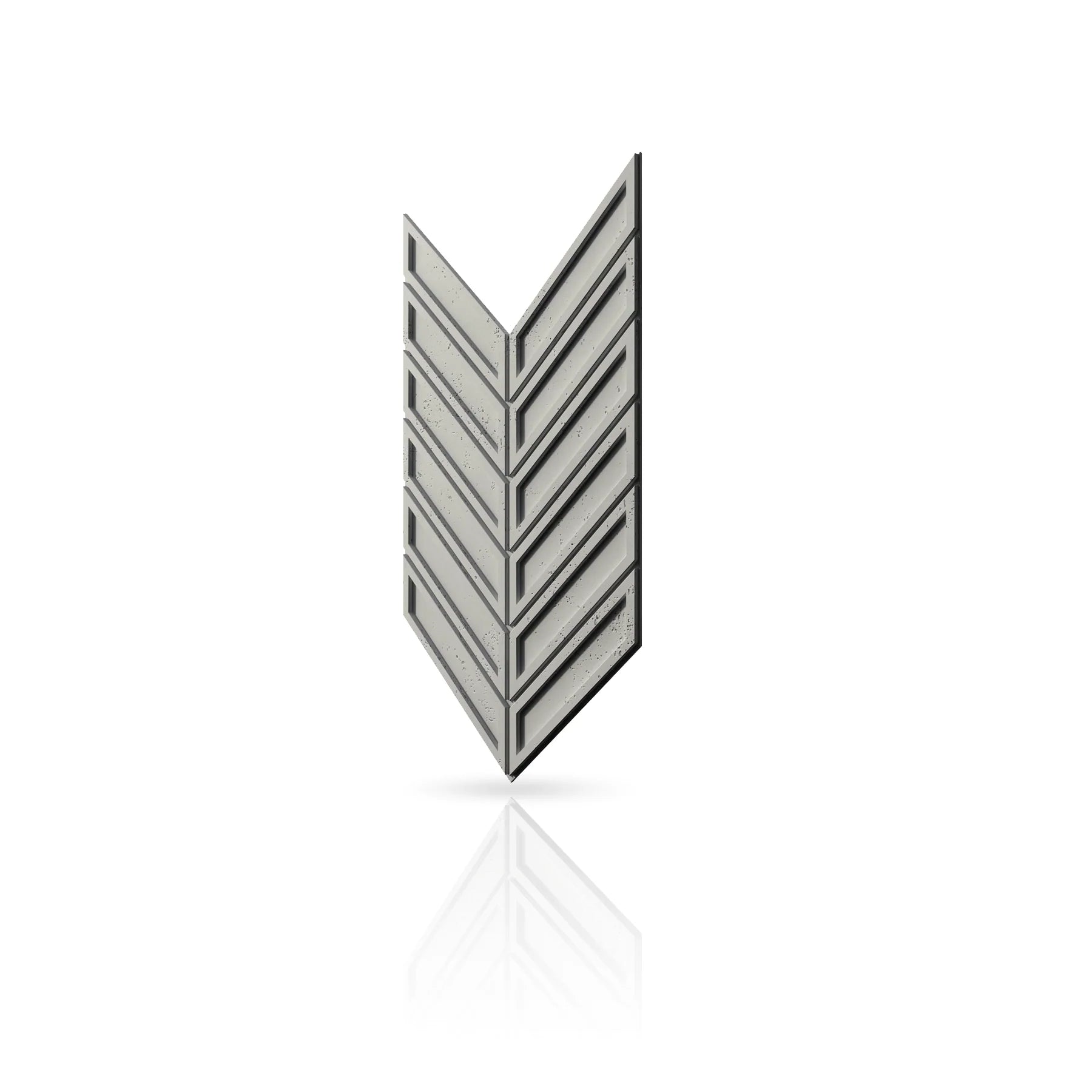 Concrete Cladding - HERRINGBONE BOLD Wall Panels colour swatch on white background DecorMania eu