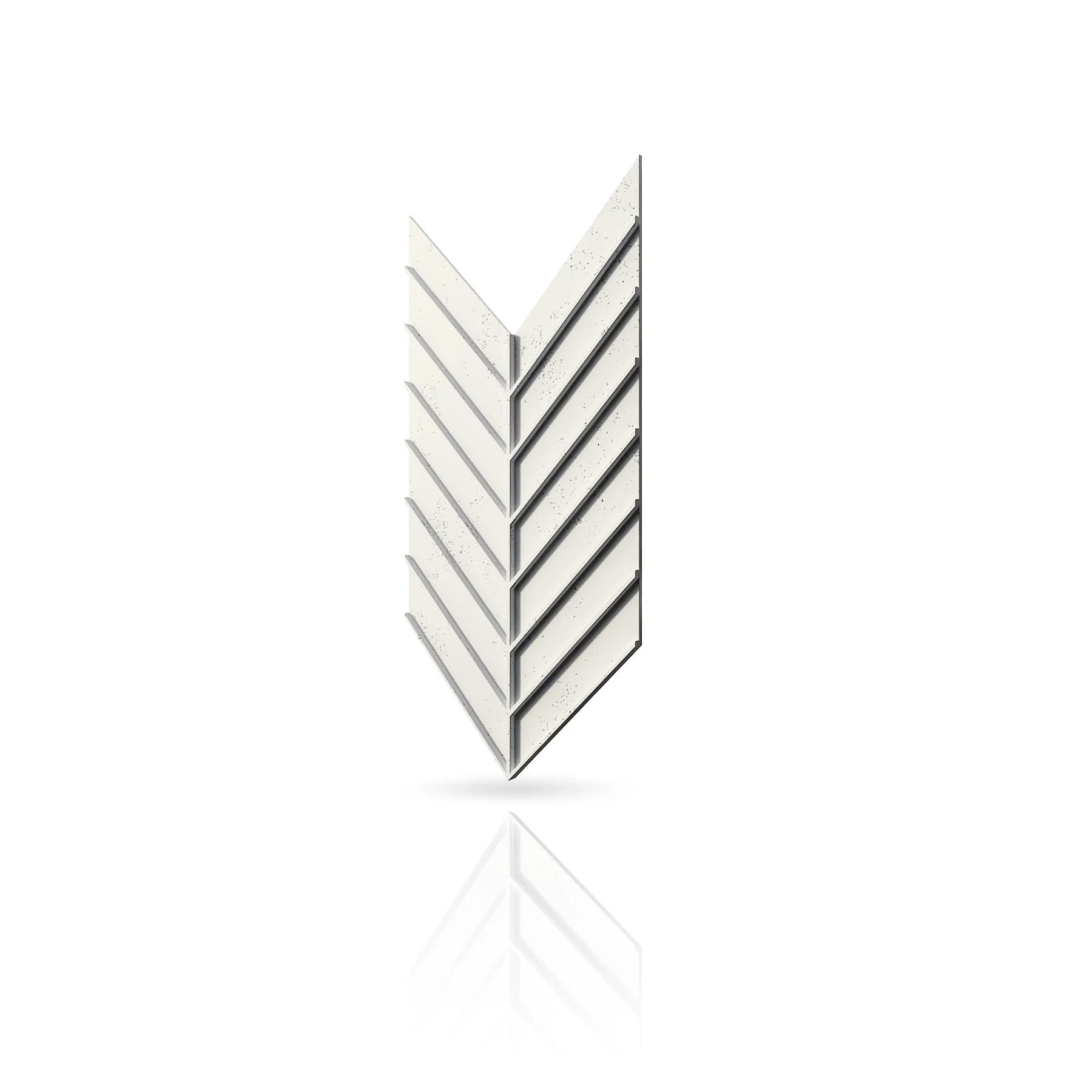 Concrete Cladding - HERRINGBONE L REVERS Wall Panels colour swatch on white background DecorMania eu