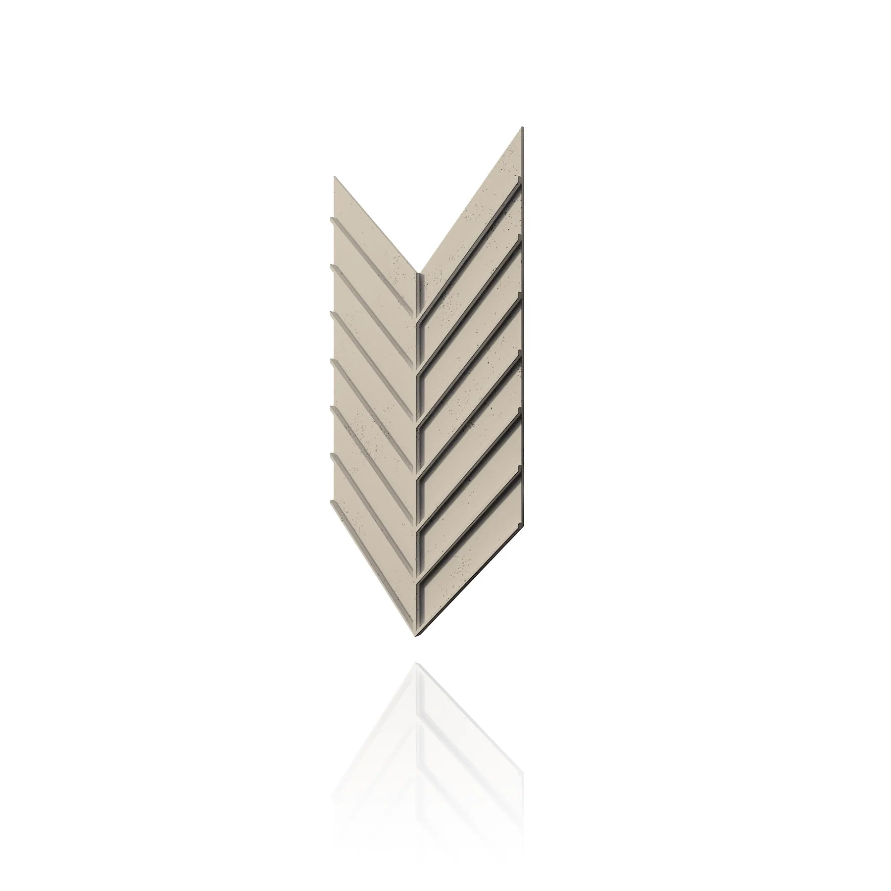 Concrete Cladding - HERRINGBONE L REVERS Wall Panels colour swatch on white background DecorMania eu