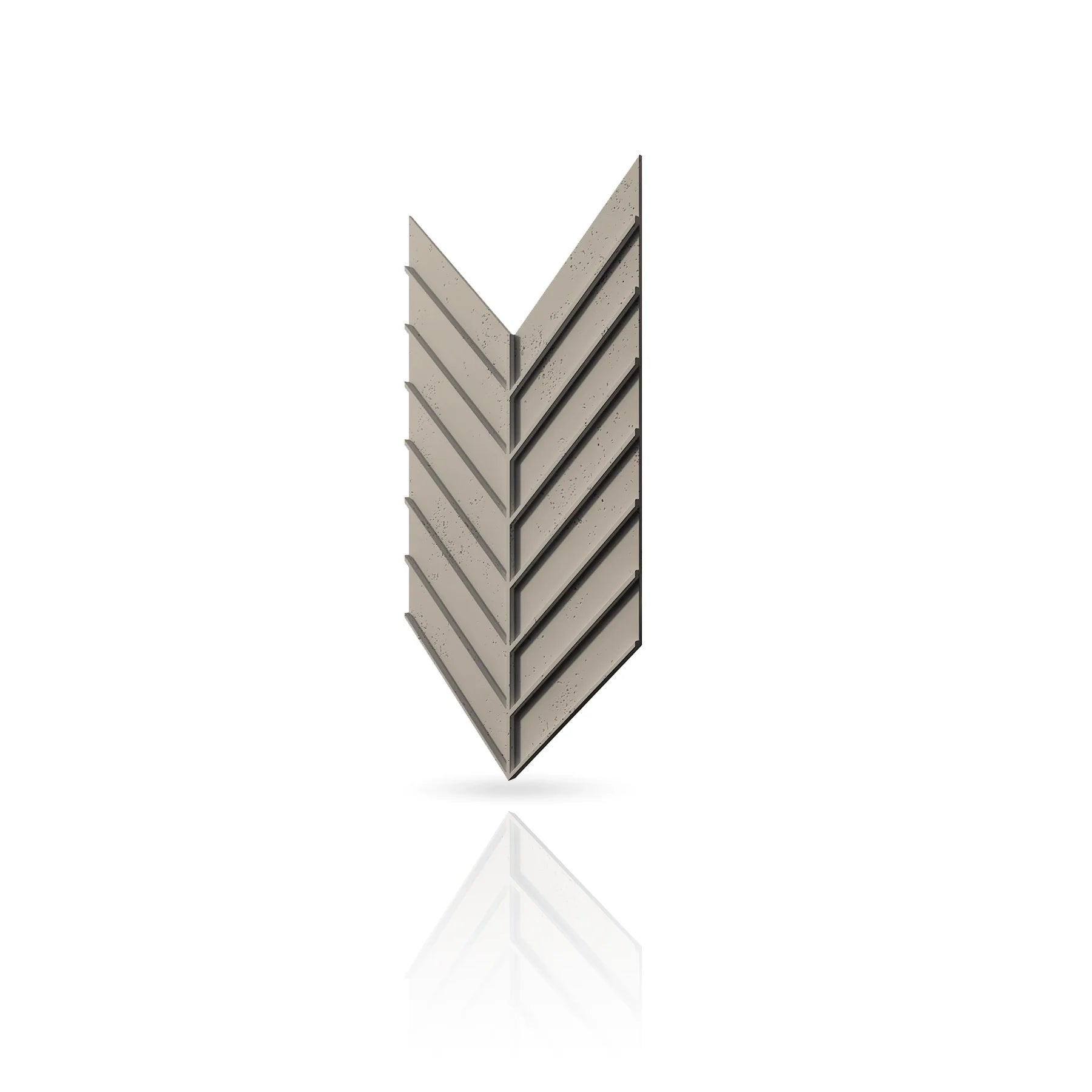 Concrete Cladding - HERRINGBONE L REVERS Wall Panels colour swatch on white background DecorMania eu