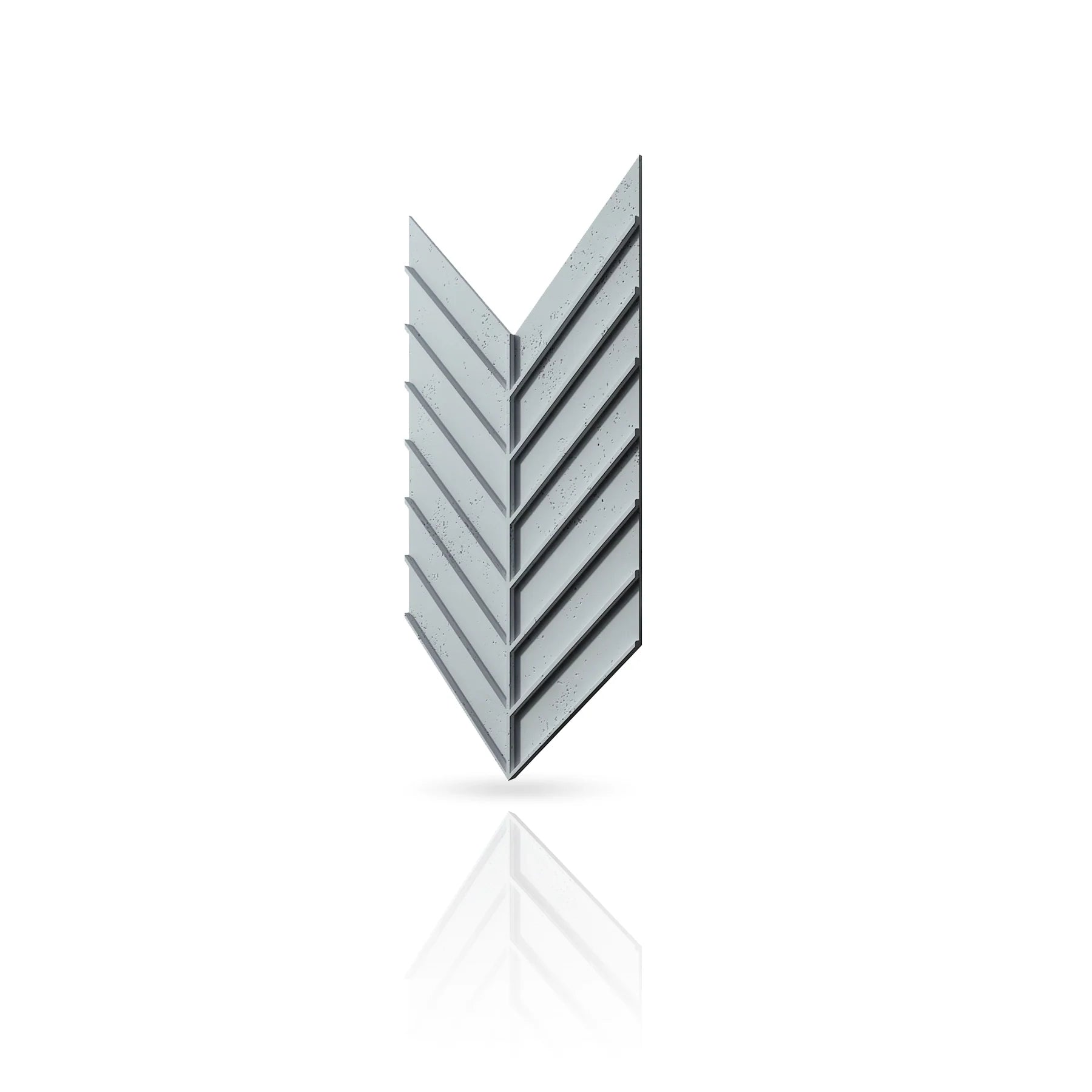 Concrete Cladding - HERRINGBONE L REVERS Wall Panels colour swatch on white background DecorMania eu